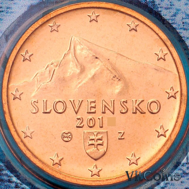 Монета Словакия 1 евроцент 2011 год. BU