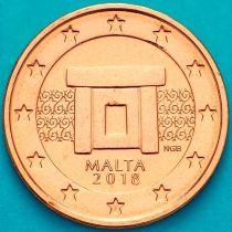 Мальта 1 евроцент 2018 год. F