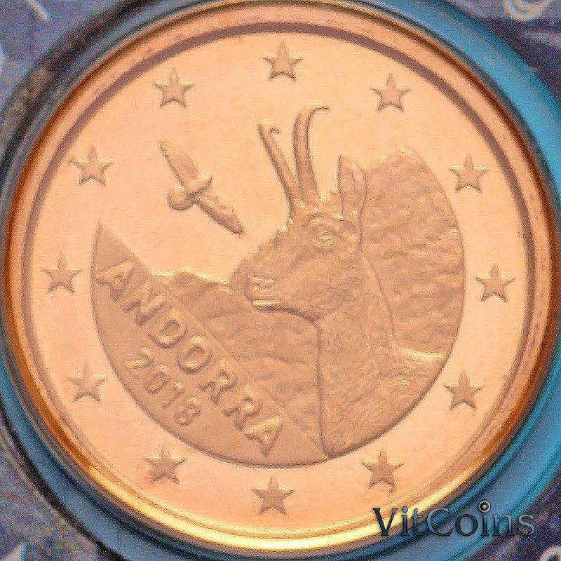 Монета Андорра 2 евроцента 2018 год. BU