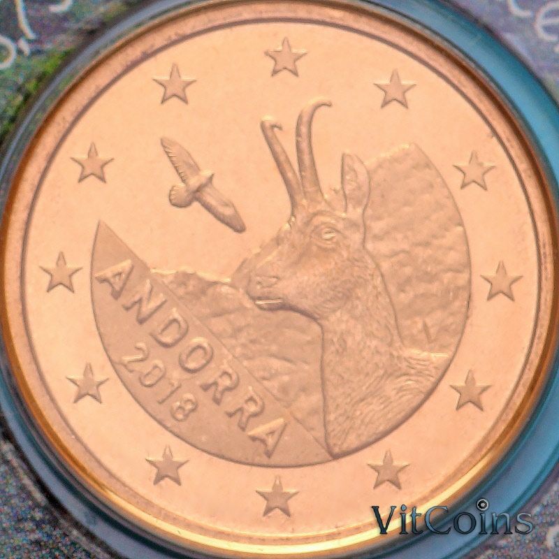 Монета Андорра 5 евроцентов 2018 год. BU