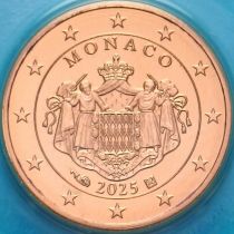 Монако 1 евроцент 2025 год.  BU