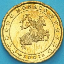 Монако 20 евроцентов 2001 год.