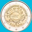 Монета Германия 2 евро 2012 год. 10 лет наличному обращению евро. А