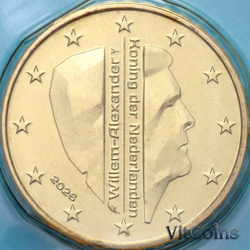Монета Нидерланды 10 евроцентов 2026 год. BU
