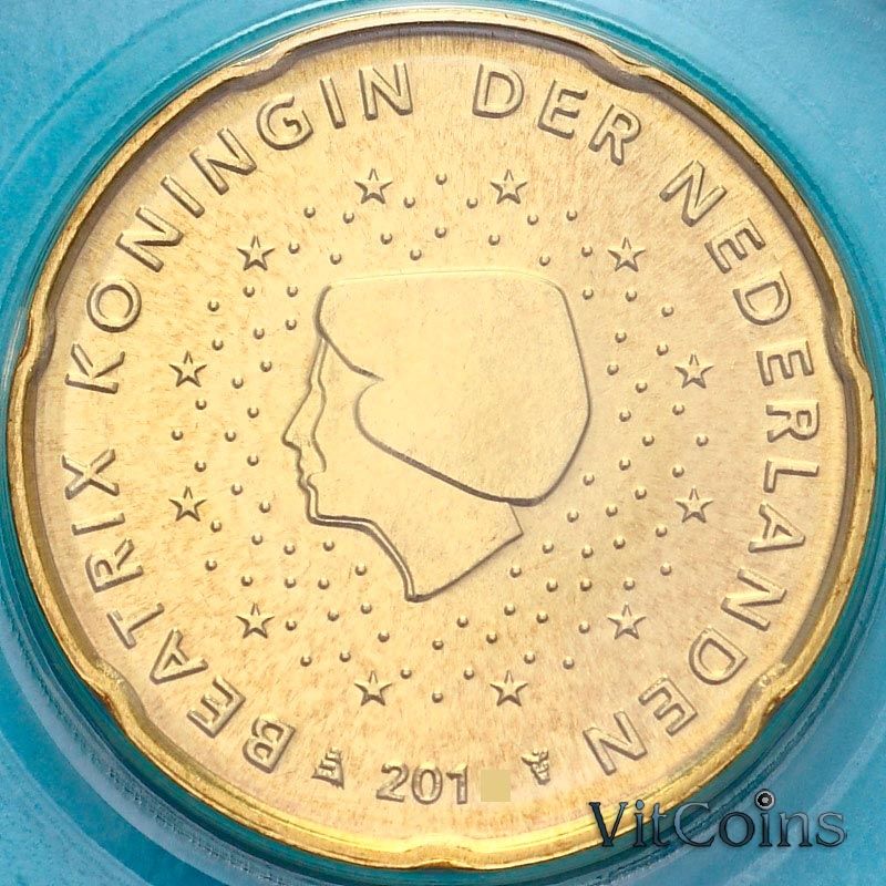 Монета Нидерланды 20 евроцентов 2010 год. BU