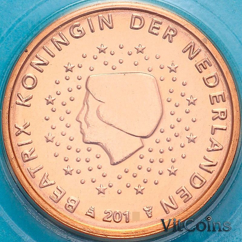 Монета Нидерланды 1 евроцент 2010 год. BU