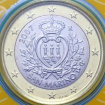 Сан Марино 1 евро 2007 год.  BU