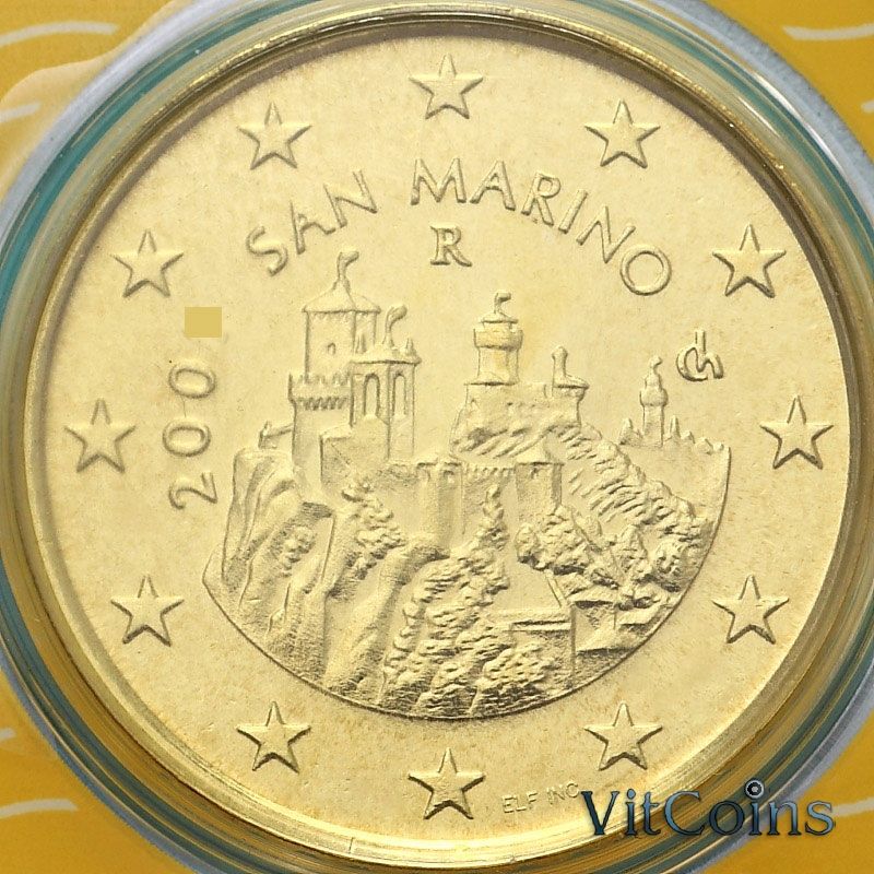 Монета Сан Марино 50 евроцентов 2008 год. BU