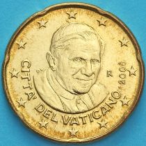 Ватикан 20 евроцентов 2008 год.