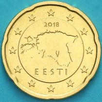 Эстония 20 евроцентов 2018 год. Большие звезды.