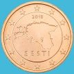 Монета Эстония 1 евроцент 2018 год. Большье звезды.