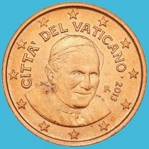 Ватикан 1 евроцент 2013 год. Тип 3