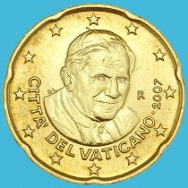 Ватикан 20 евроцентов 2007 год.
