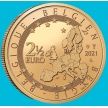 Монета Бельгия 2, 5 евро 2021 год.  Евро-2020 и кубок УЕФА. BU, coincard.