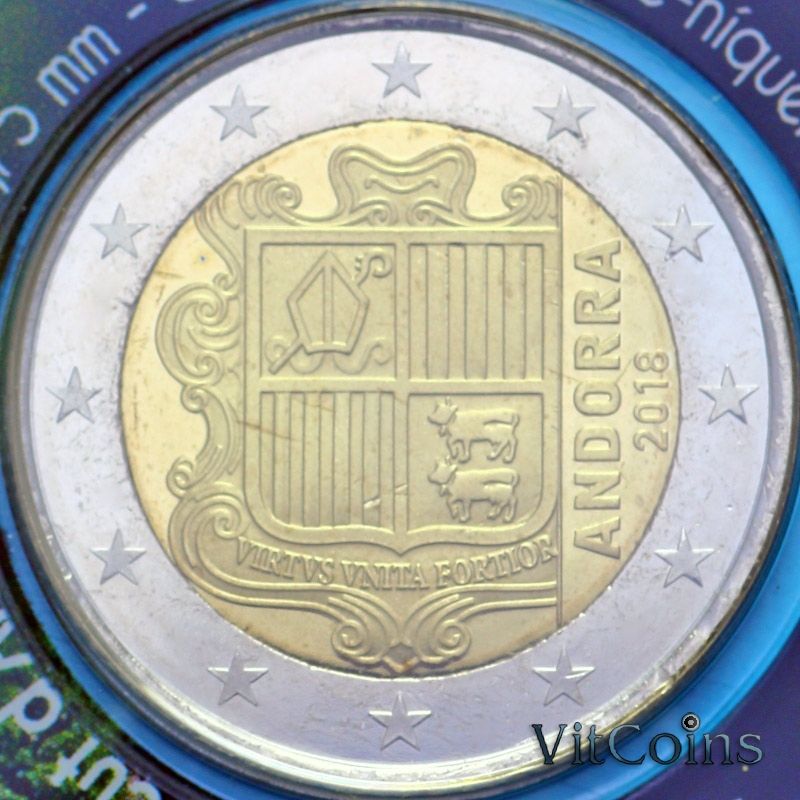 Монеты Андорра 2 евро 2018 год. BU