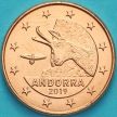Монета Андорра 1 евроцент 2019 год.