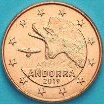 Андорра 1 евроцент 2019 год.