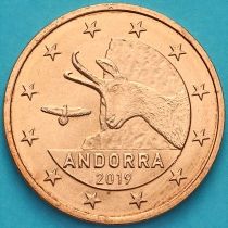 Андорра 2 евроцента 2019 год.