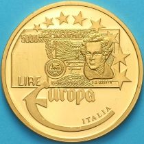 Европа монетовидный жетон, европейская валюта. 5000 лир Италия