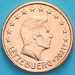 Монета Люксембург 1 евроцент 2021 год. Лев