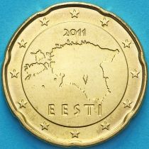 Эстония 20 евроцентов 2011 год.