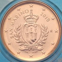 Сан Марино 1 евроцент 2018 год. BU