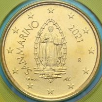 Сан Марино 50 евроцентов 2021 год. BU
