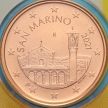 Монета Сан Марино 5 евроцентов 2021 год. BU