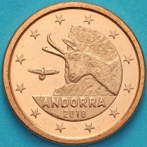 Андорра 1 евроцент 2018 год.