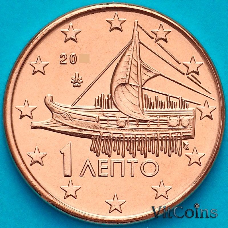 Монета Греция 1 евроцент 2007 год