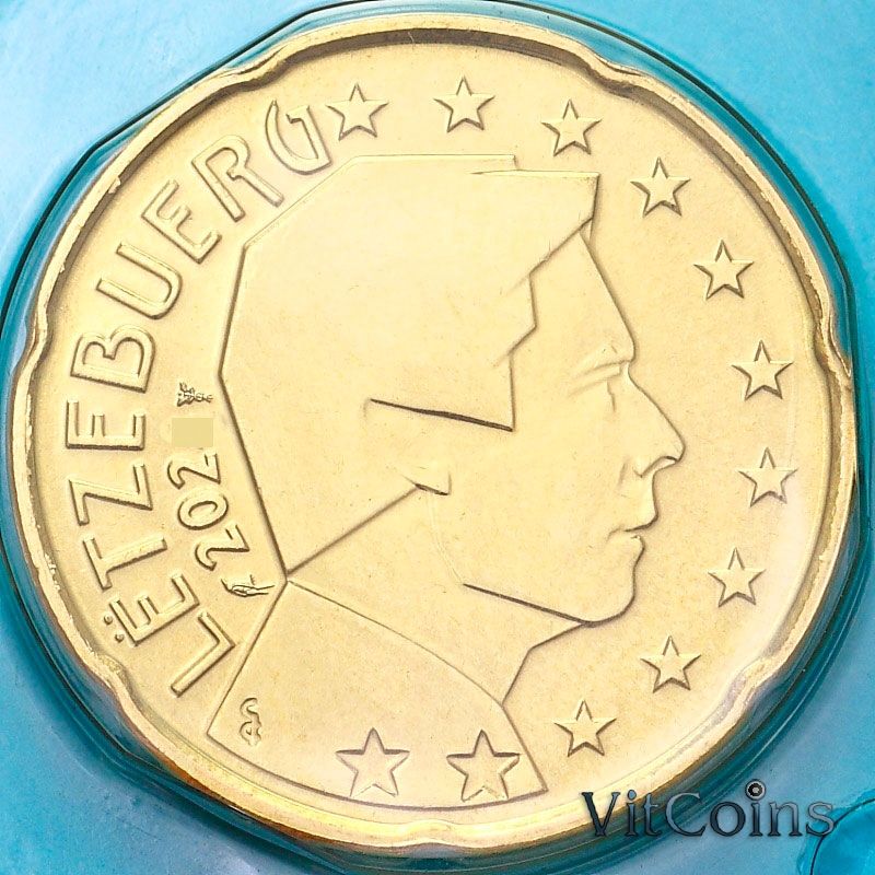 Монета Люксембург 20 евроцентов 2025 год. BU