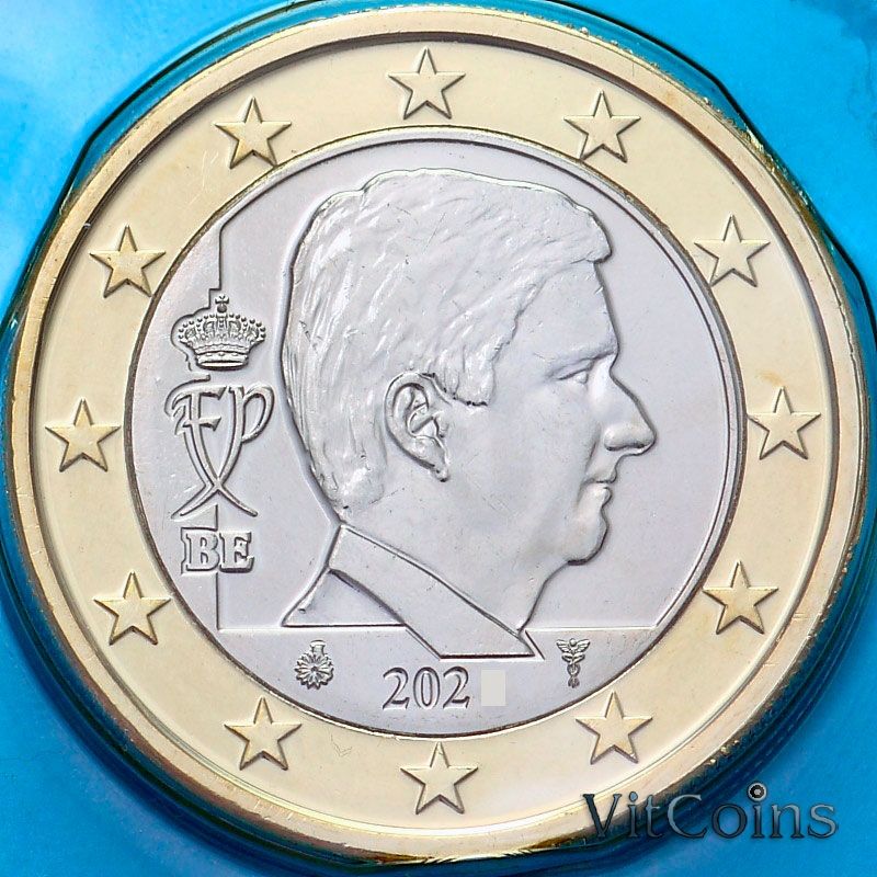 Монета Бельгия 1 евро 2025 год. BU