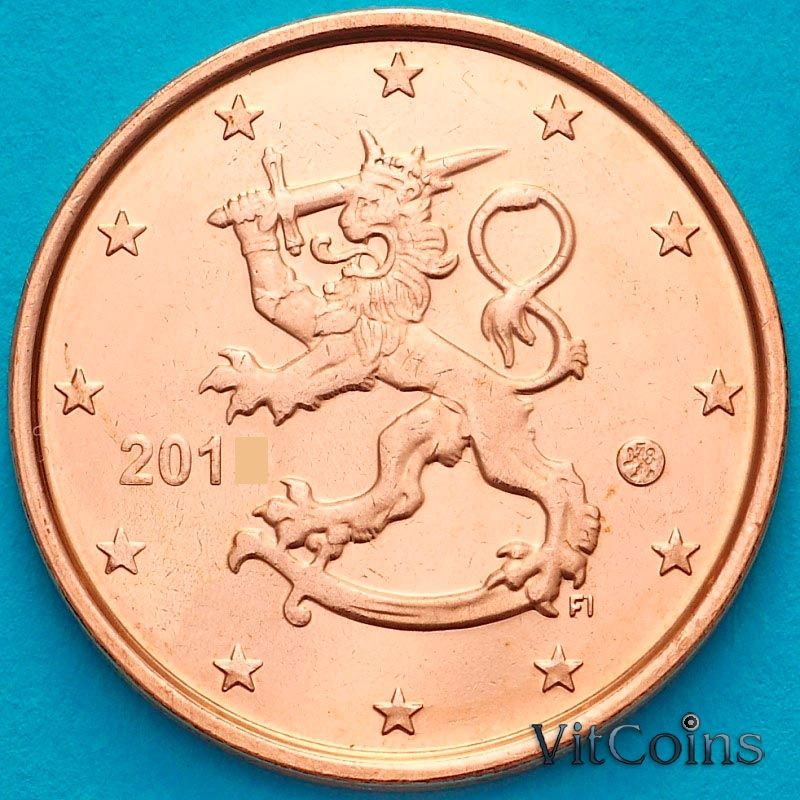 Монета Финляндия 1 евроцент 2013 год. FI