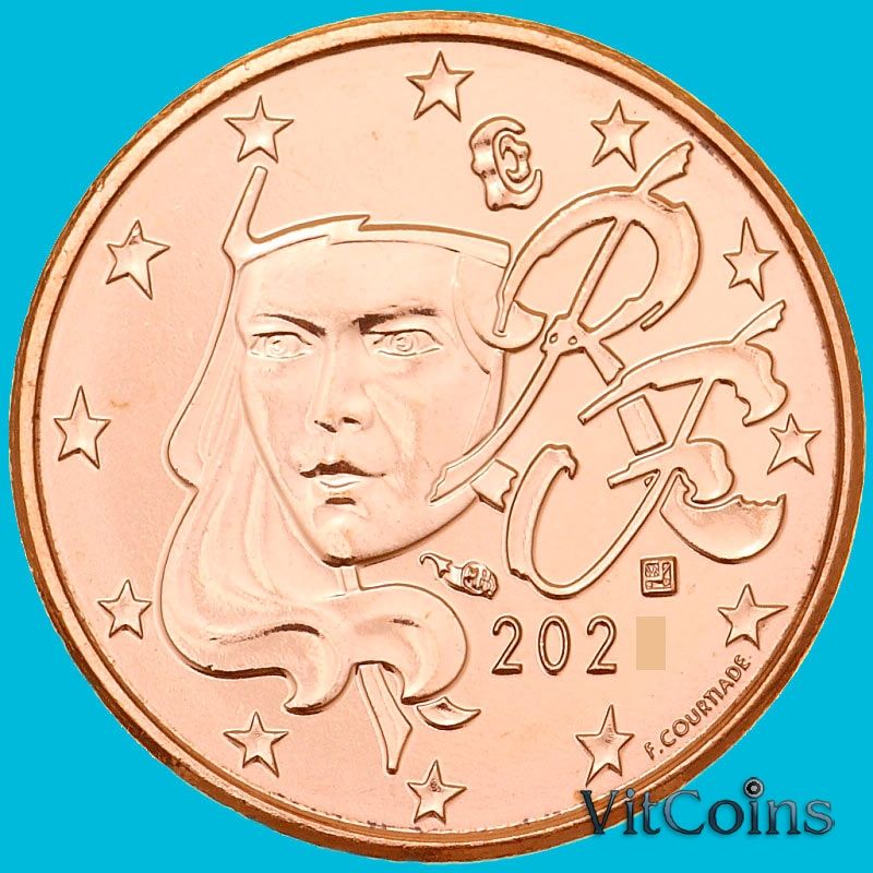 Монета Франция 5 евроцентов 2026 год