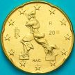 Монета Италия 20 евроцентов 2016 год.  На монете есть дата 2016