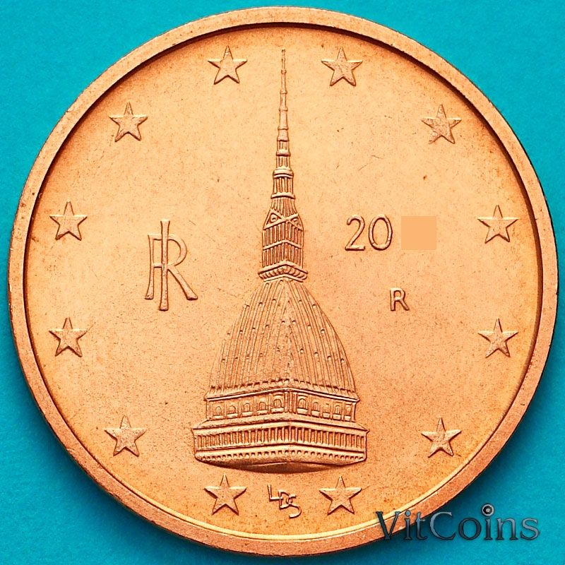 Монета Италия 2 евроцента 2010 год