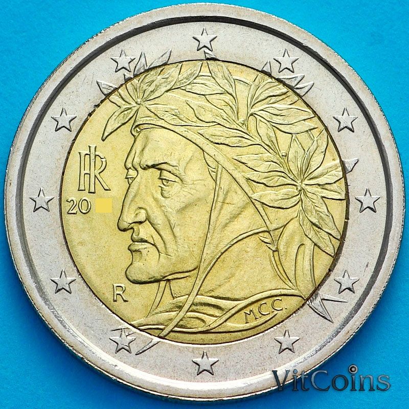 Монета Италия 2 евро 2010 год.