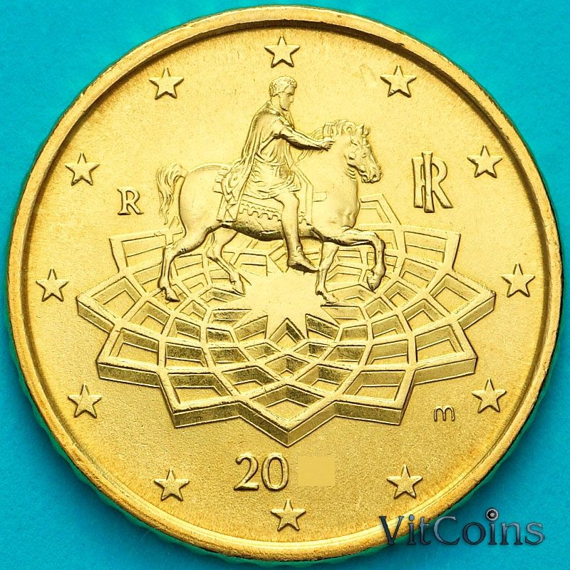 Монета Италия 50 евроцентов 2010 год.