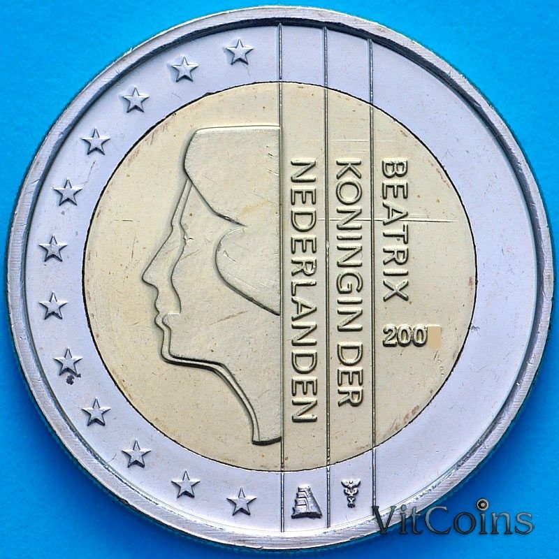 Монета Нидерланды 2 евро 2003 год.