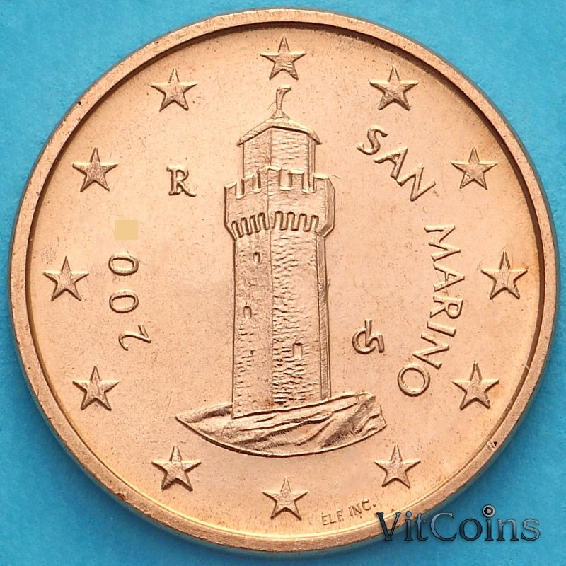 Монета Сан Марино 1 евроцент 2004 год.