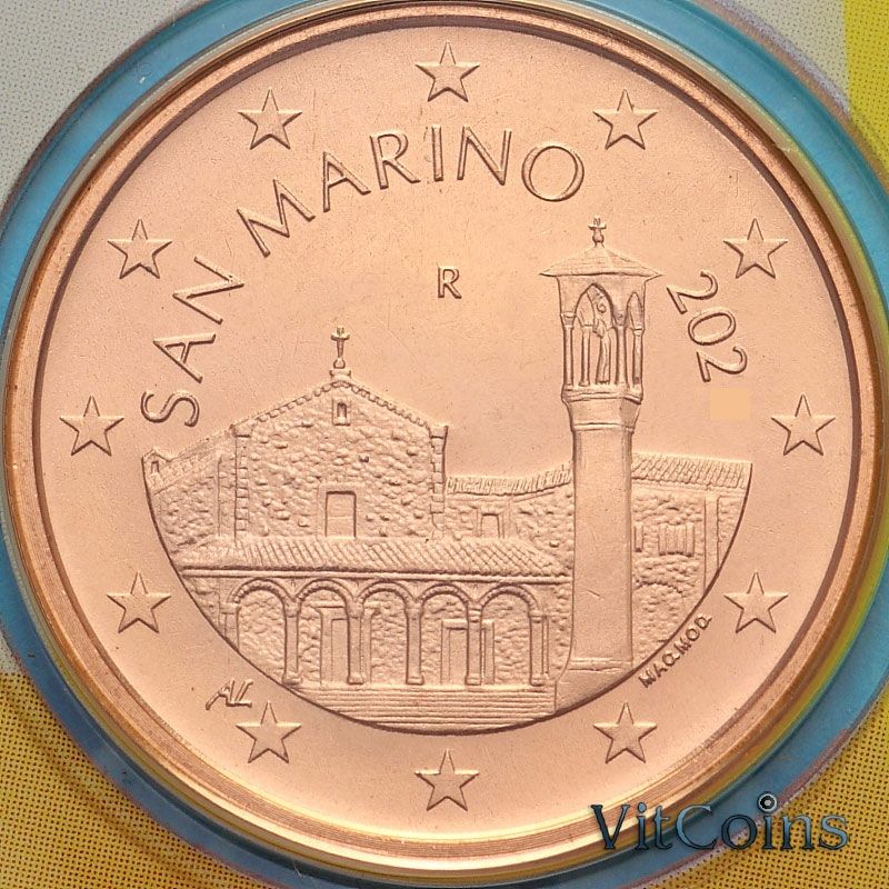 Монета Сан Марино 5 евроцентов 2020 год. BU