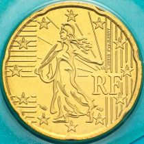 Франция 20 евроцентов 2001 год. Монета из набора. На монете есть дата 