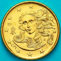 Италия 10 евроцентов 2002 год.  На монете есть дата 2002