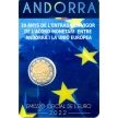 Монеты Андорра 2 евро 2022 год. 10 лет валютному соглашению между Андоррой и Евросоюзом. Буклет