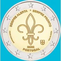 Португалия 2 евро 2025 год. Всемирный день бойскаутов