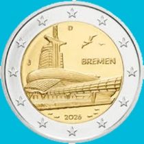 Германия 2 евро 2026 год. Бремен. D