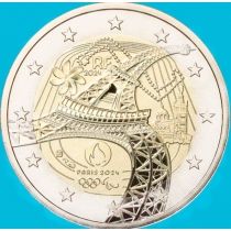 Франция 2 евро 2024 год. Олимпиада. Эйфелева башня