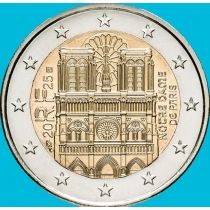 Франция 2 евро 2025 год. Собор Парижской Богоматери