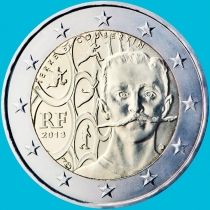 Франция 2 евро 2013 год. Пьер де Кубертен