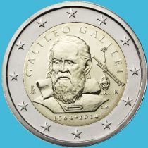 Италия 2 евро 2014 год. Галилео Галилей